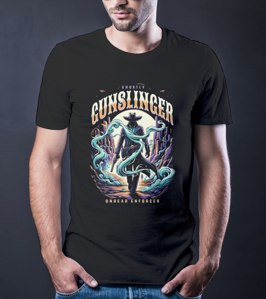 Ghostly Gunslinger Undead Enforcer T-Shirt