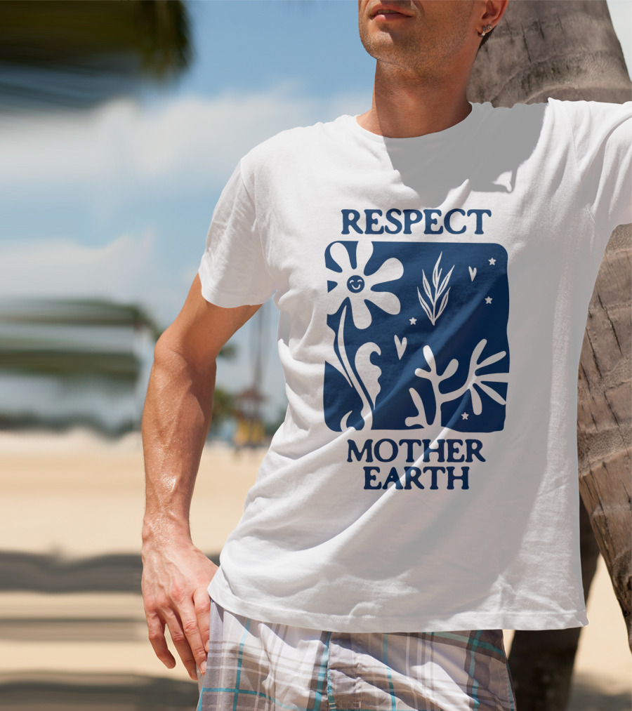 Respect Mother Earth Flower Stars Boho T-Shirt