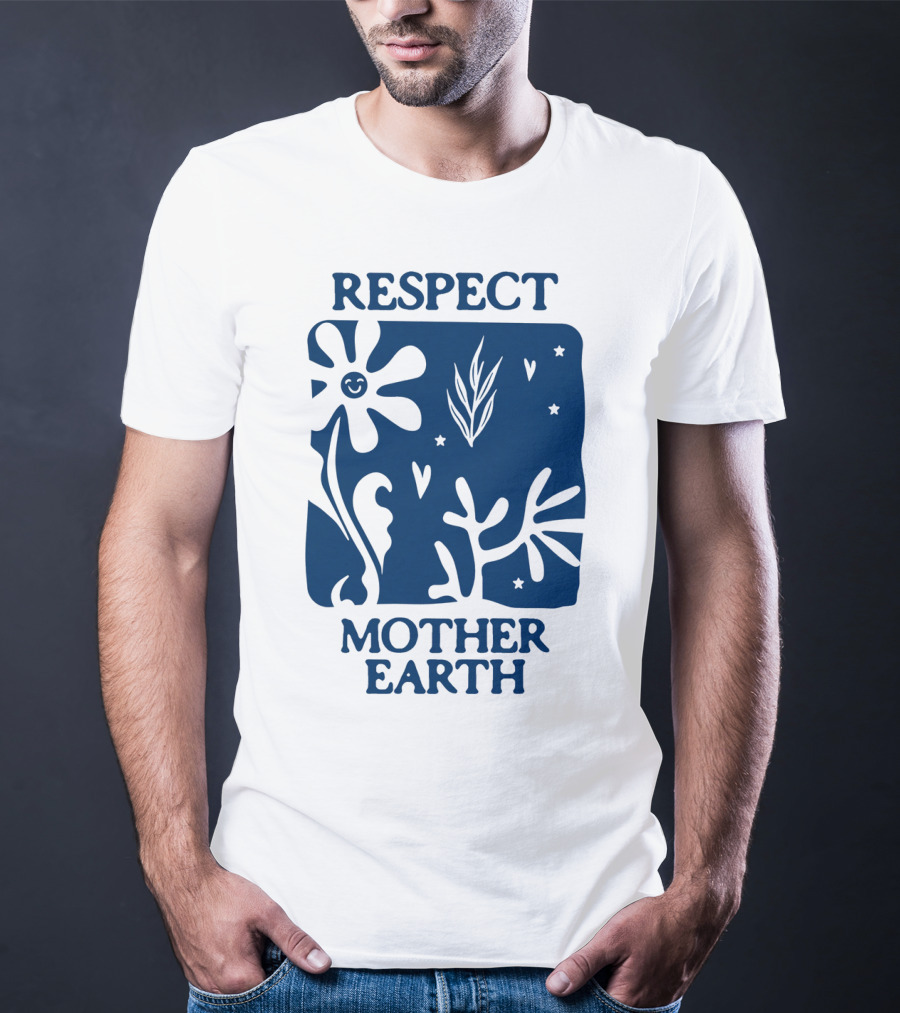 Respect Mother Earth Flower Stars Boho T-Shirt