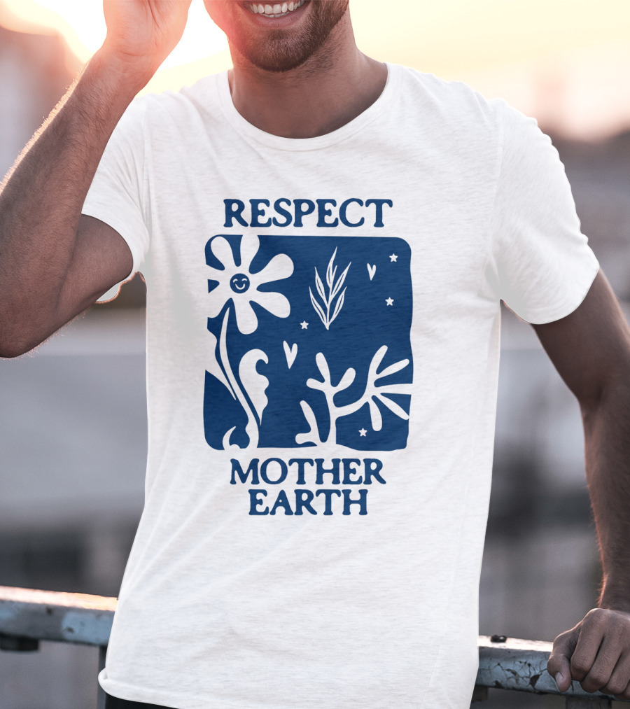 Respect Mother Earth Flower Stars Boho T-Shirt