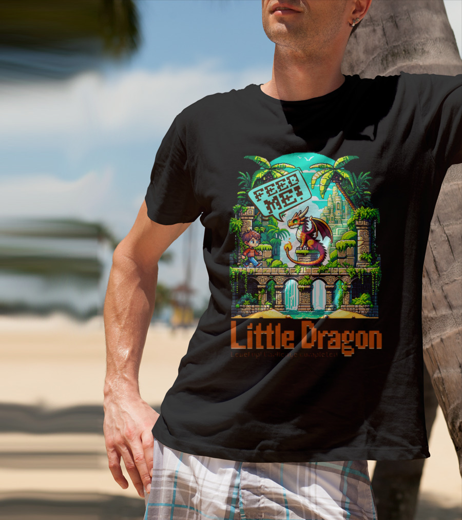 Little Dragon Feed Me Level Up Challenge Completed T-Shirt