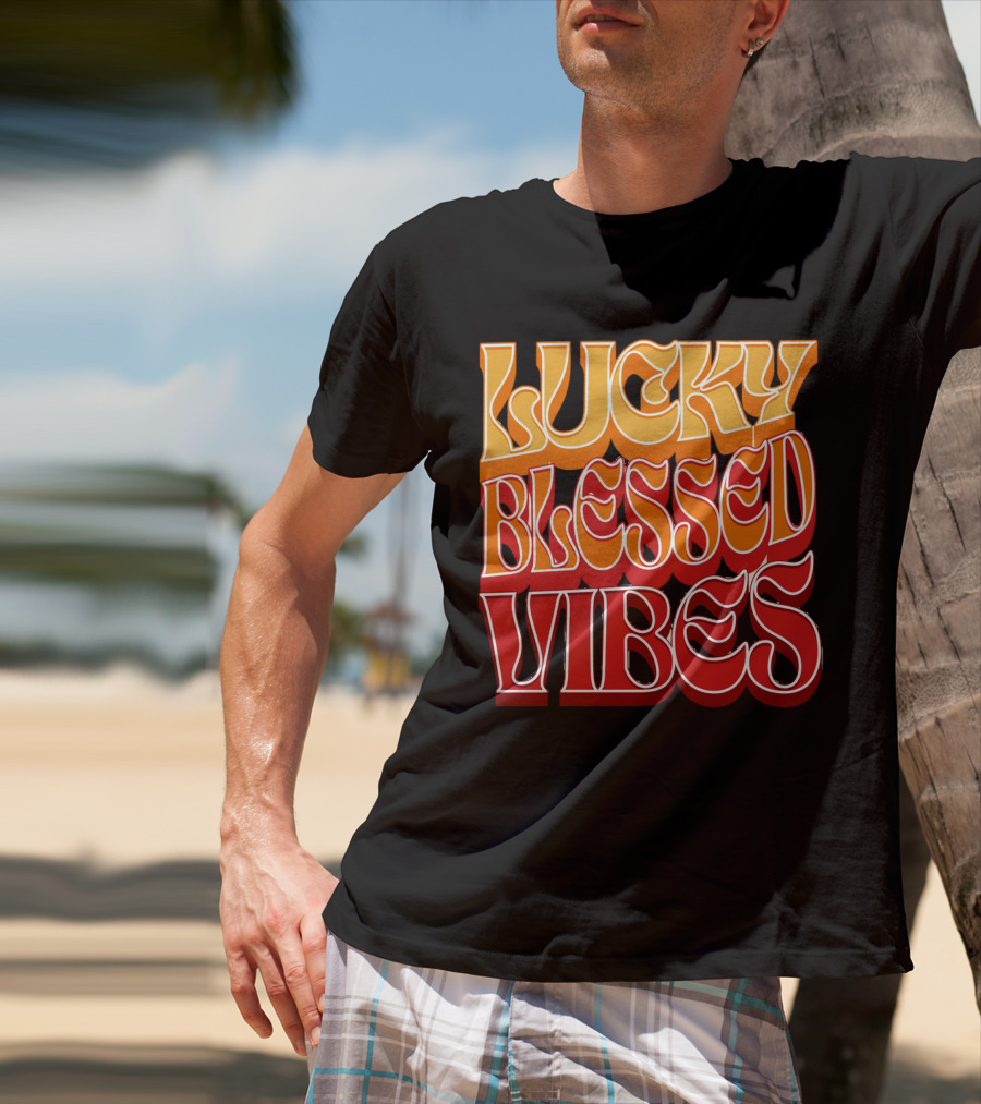 Lucky Blessed Vibes Retro T-Shirt