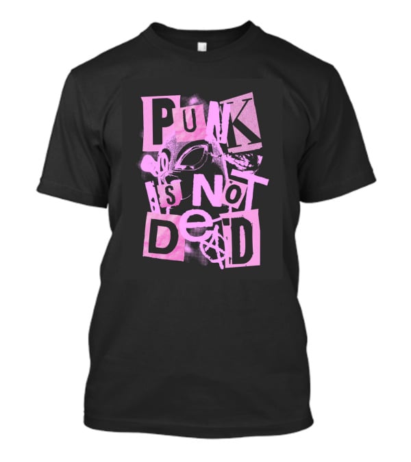 Punk Is Not Dead Mask And Anarchy Symbol Collage T-Shirt