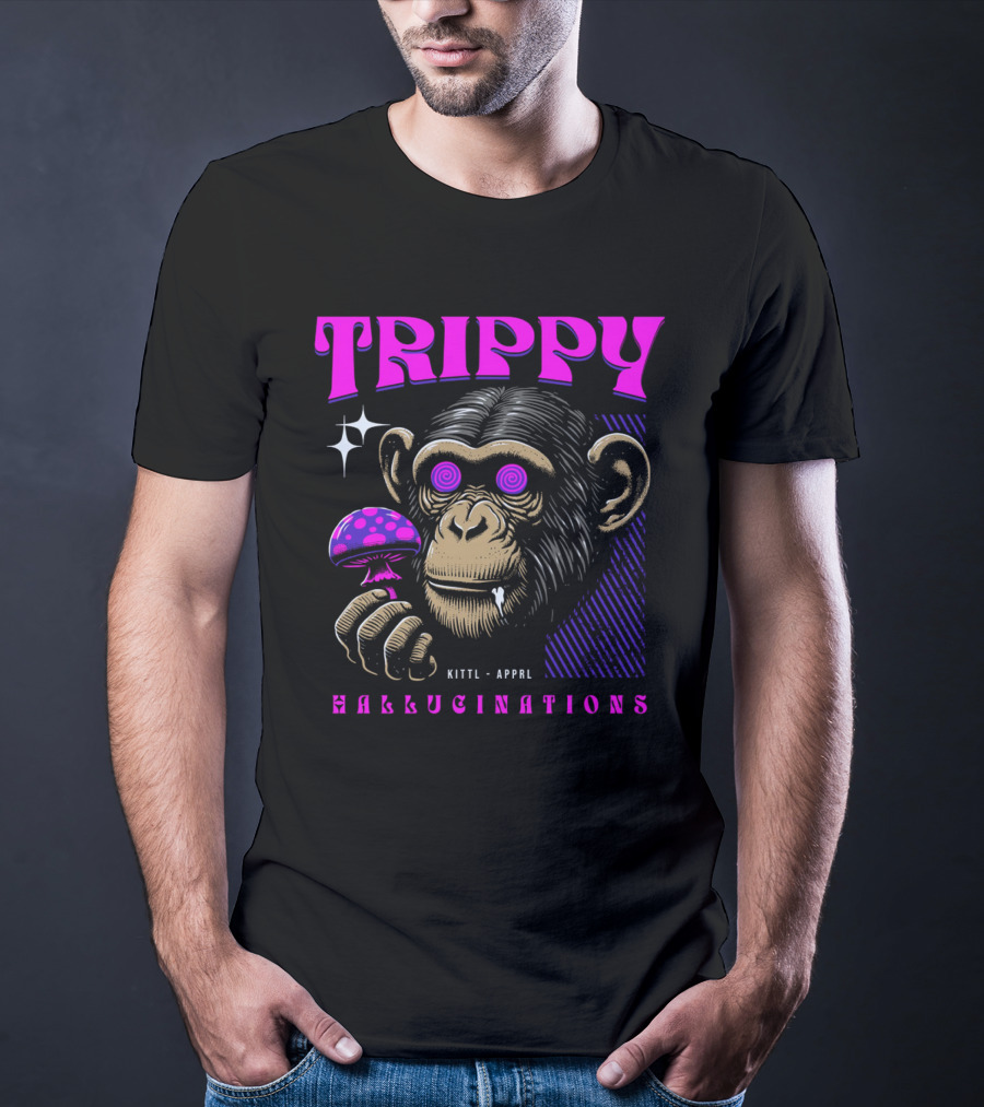 Trippy Hallucinations Chimpanzee Kittl Apprl T-Shirt