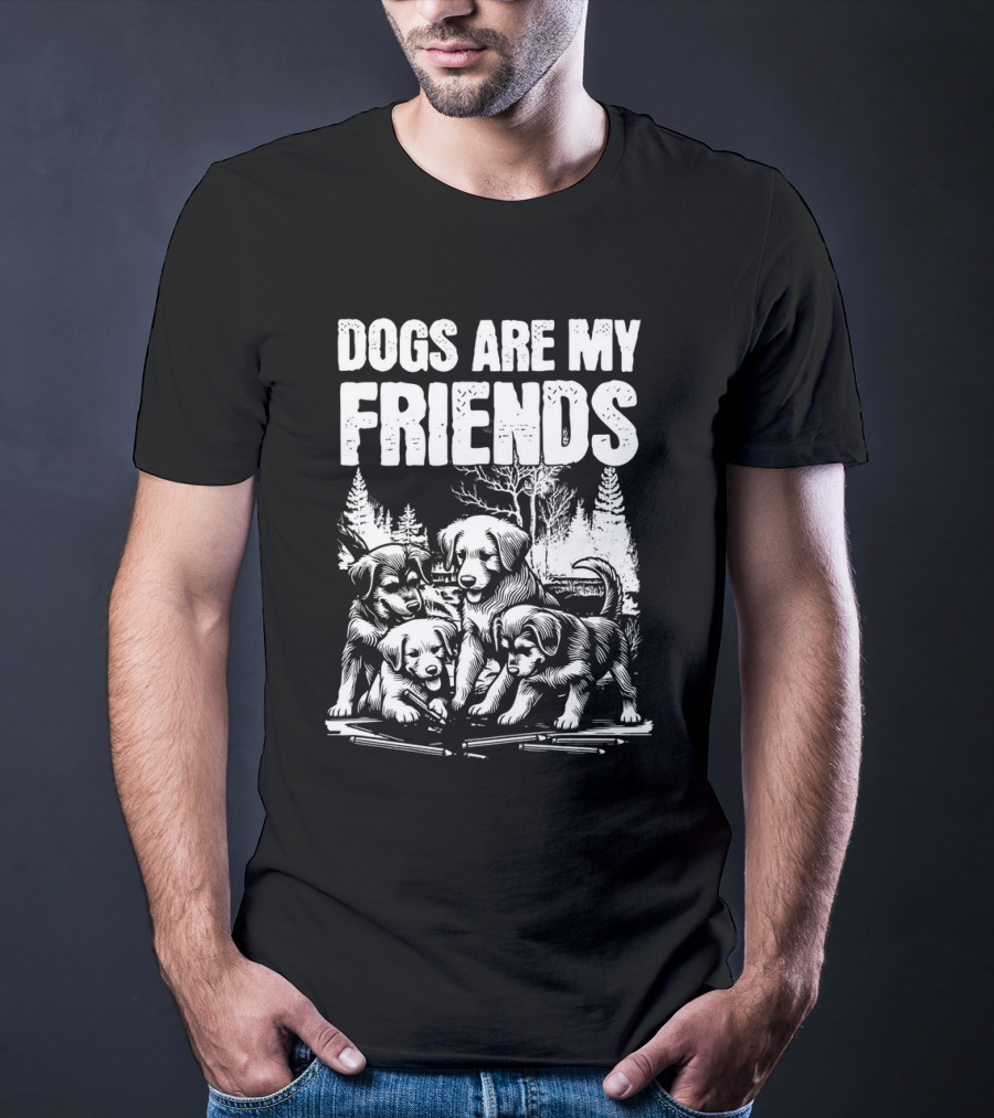 Dogs Are My Friends Puppy Forest Scene T-Shirt