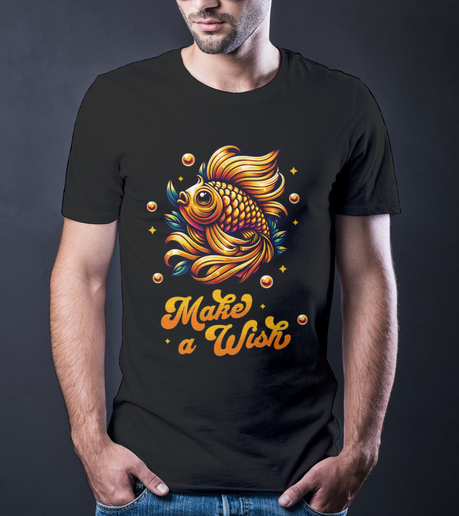 Golden Make A Wish Fish T-Shirt