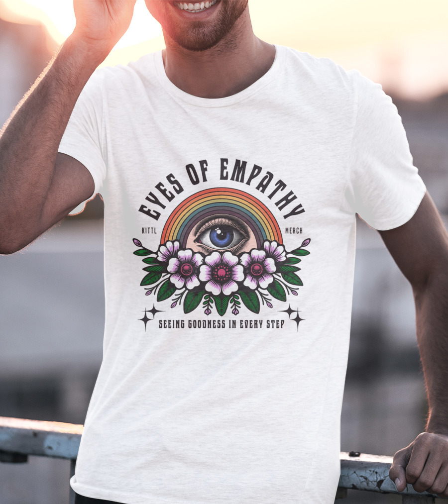 Eyes Of Empathy One Eye Rainbow Flower Decoration T-Shirt