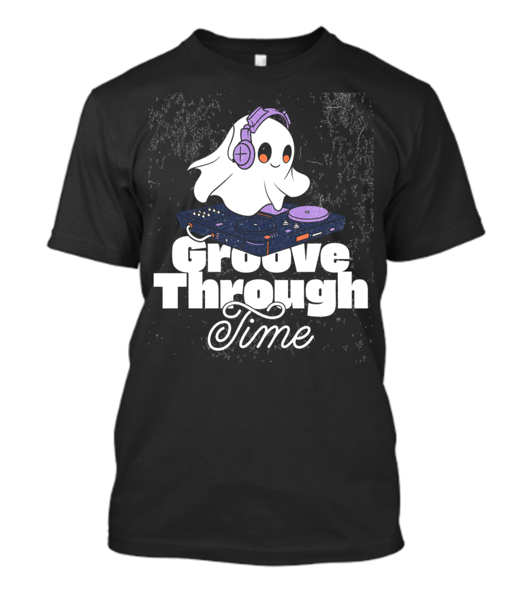 Groove Through Time Ghost DJ On Turntable T-Shirt