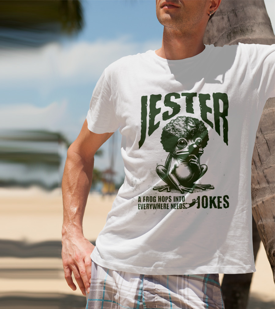 Jester Frog Hops Into Everywhere Needs Jokes T-Shirt