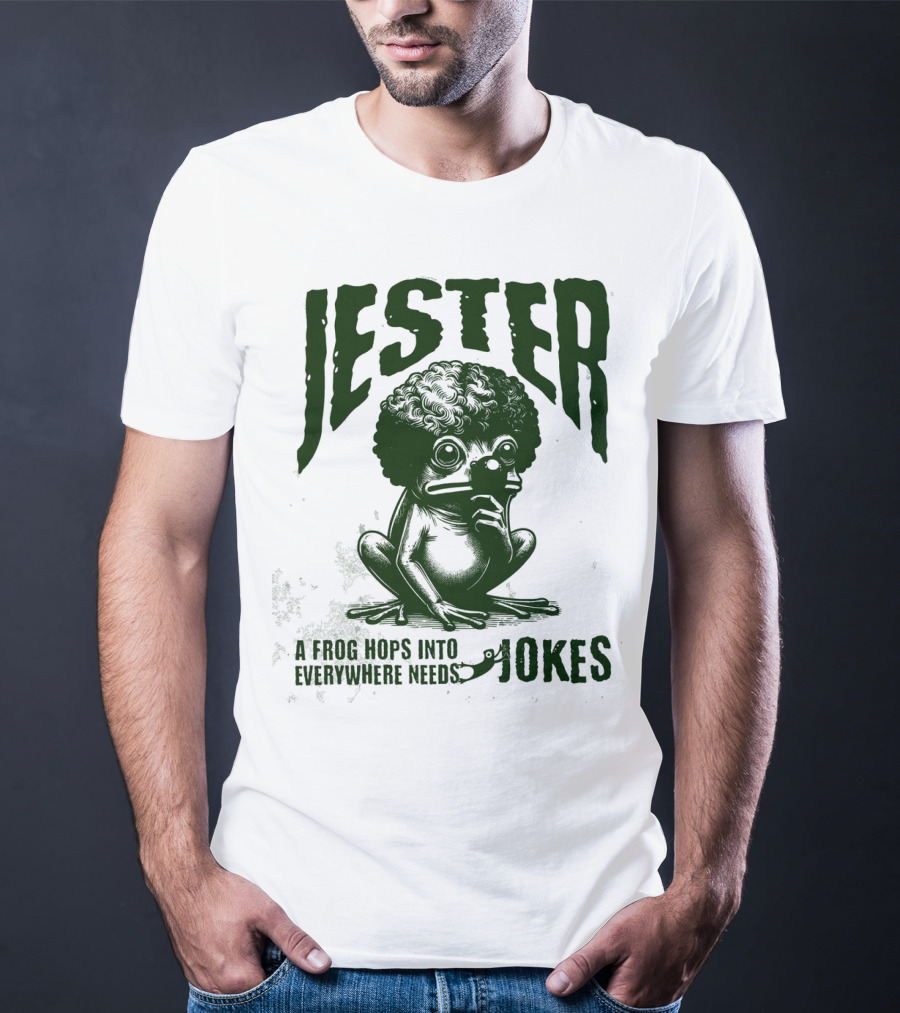 Jester Frog Hops Into Everywhere Needs Jokes T-Shirt