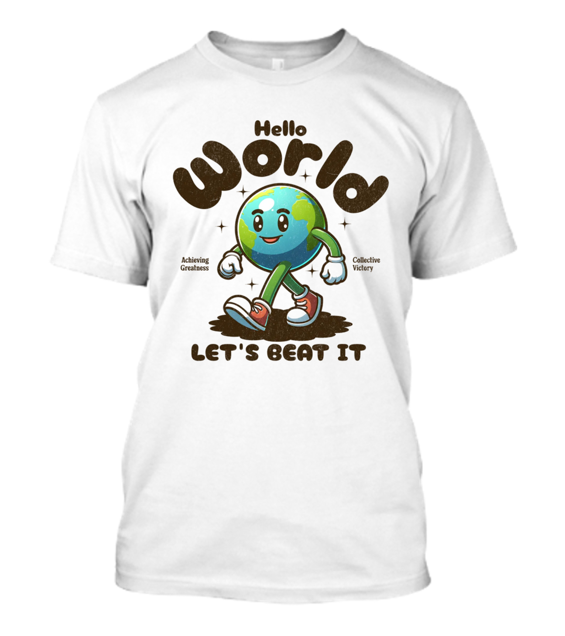 Hello World Earth Walking Let's Beat It T-Shirt