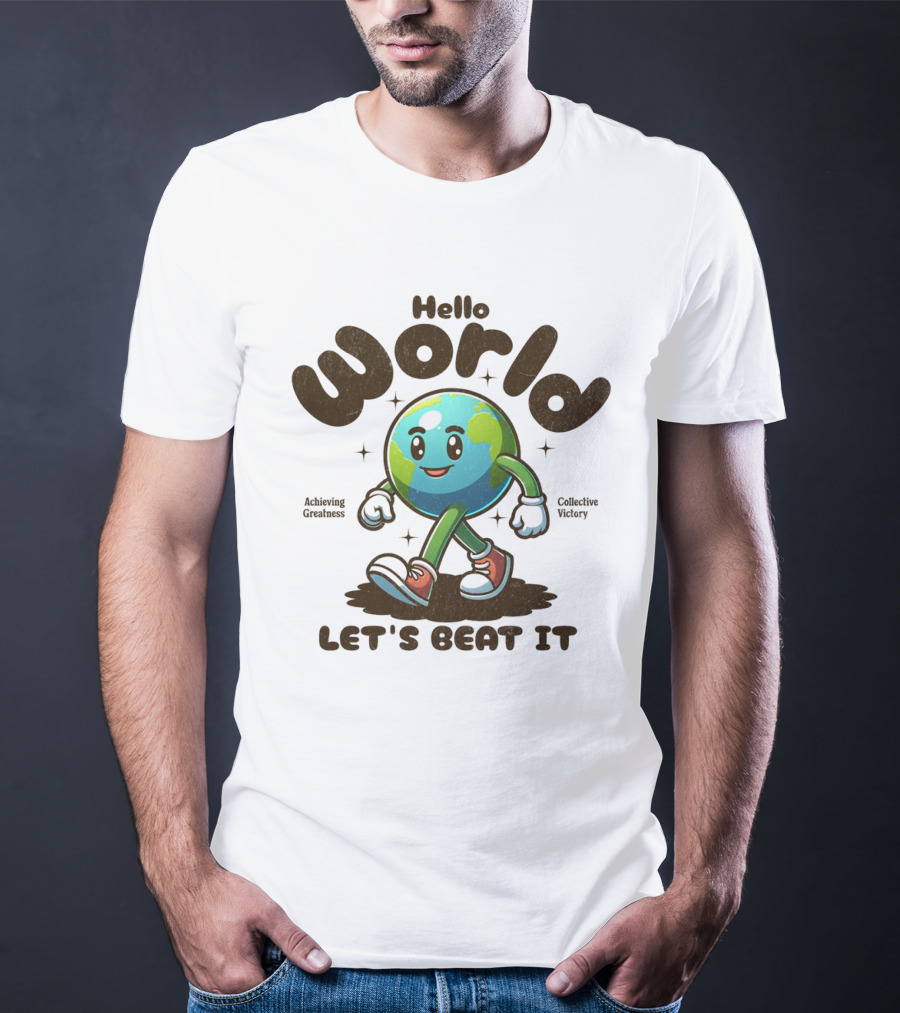 Hello World Earth Walking Let's Beat It T-Shirt