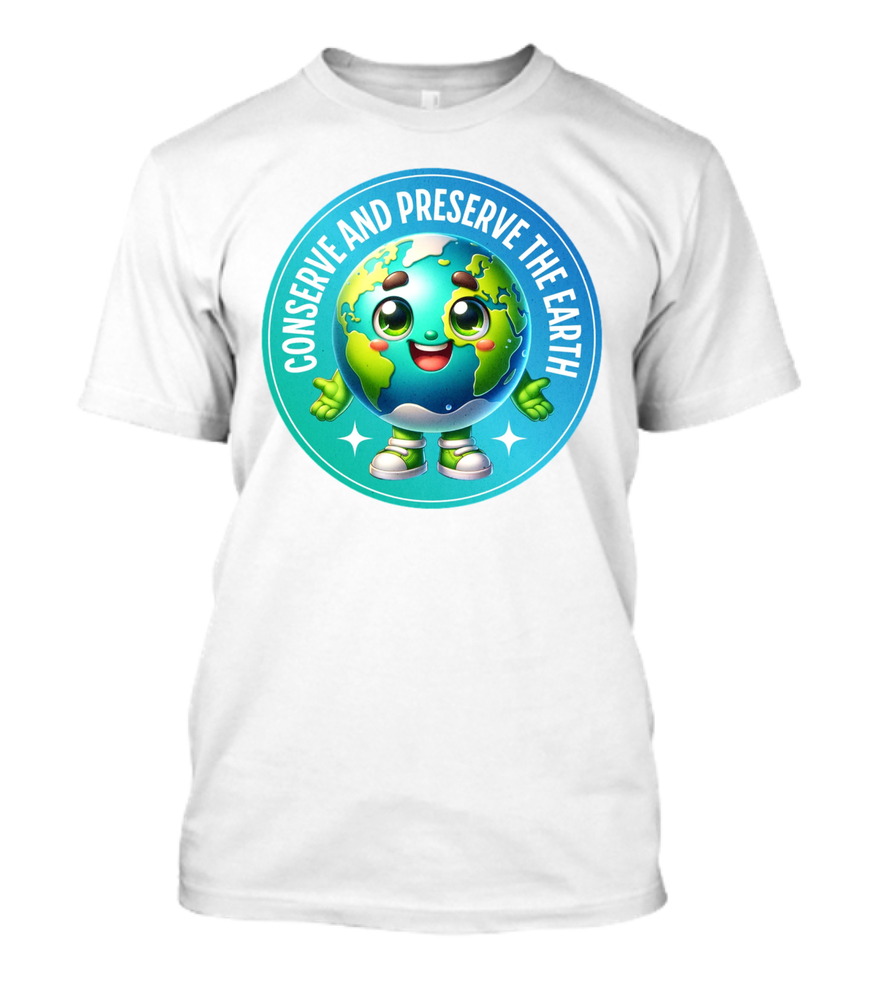 Conserve And Preserve The Earth Retro Earth Day Celebration Mascot T-Shirt