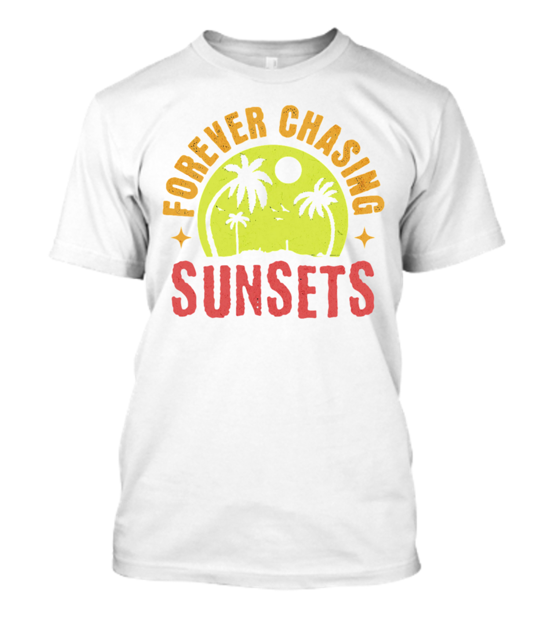 Forever Chasing Sunsets Retro Vintage Summer Vacation T-Shirt