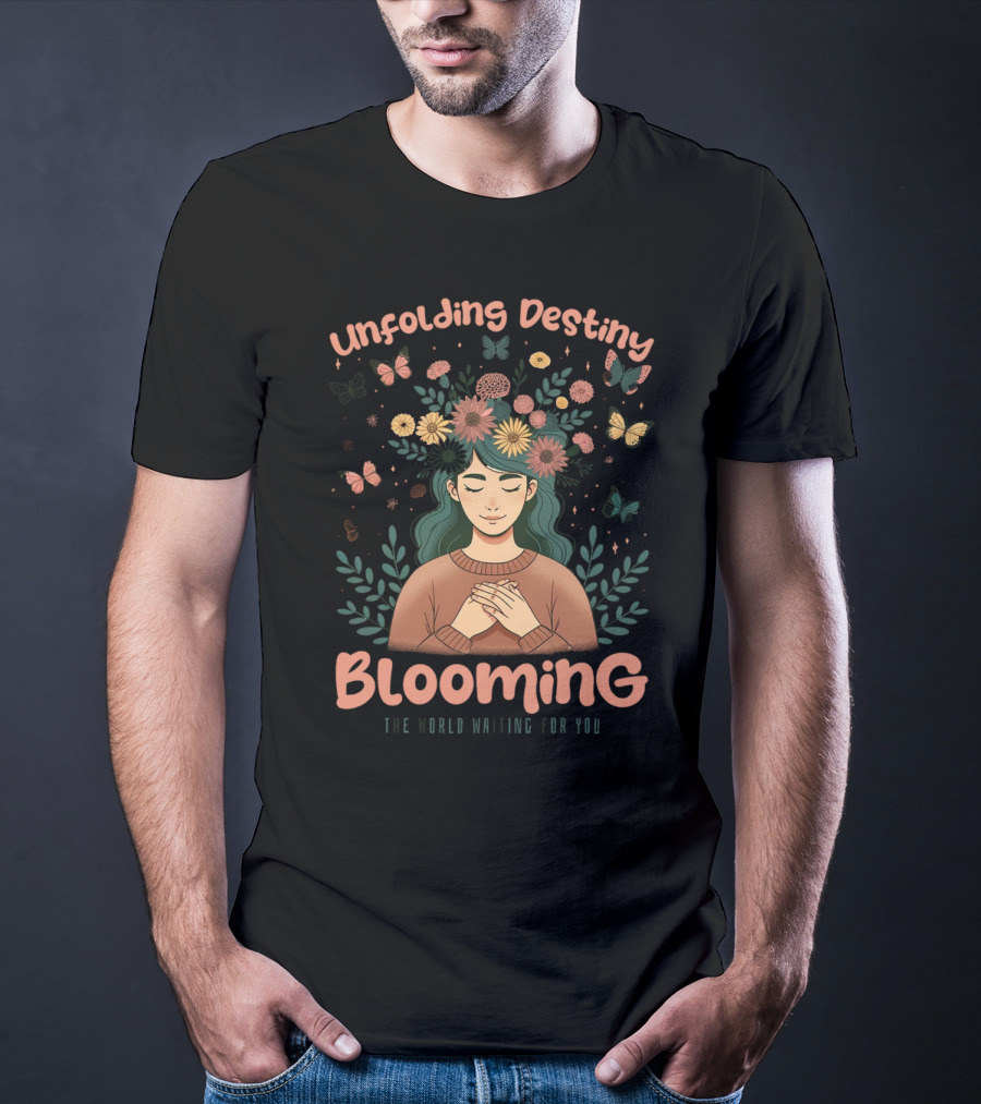 Unfolding Destiny Blooming The World Waiting For You T-Shirt