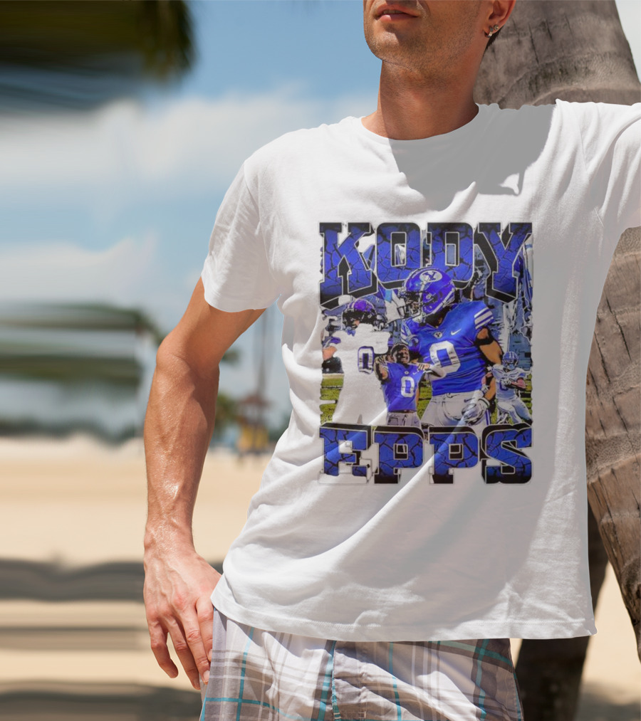 Kody Epps BYU Cougars Football Player Blue Uniform T-Shirt