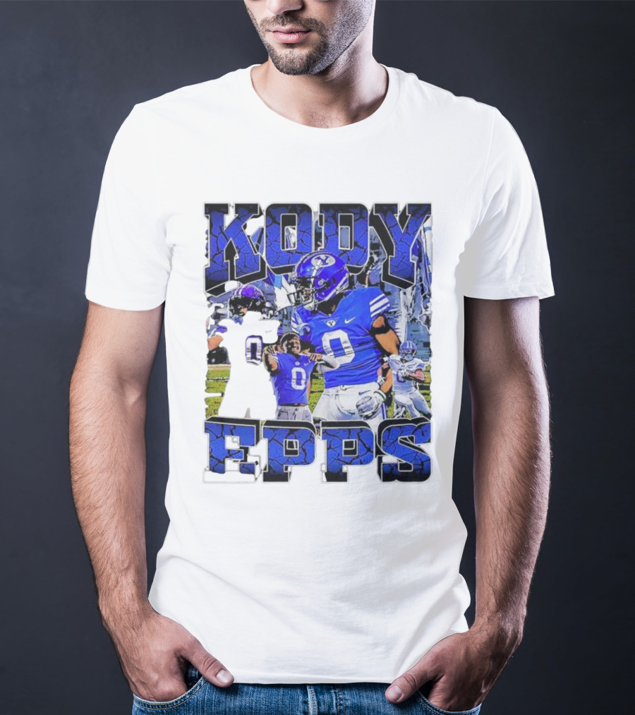Kody Epps BYU Cougars Football Player Blue Uniform T-Shirt