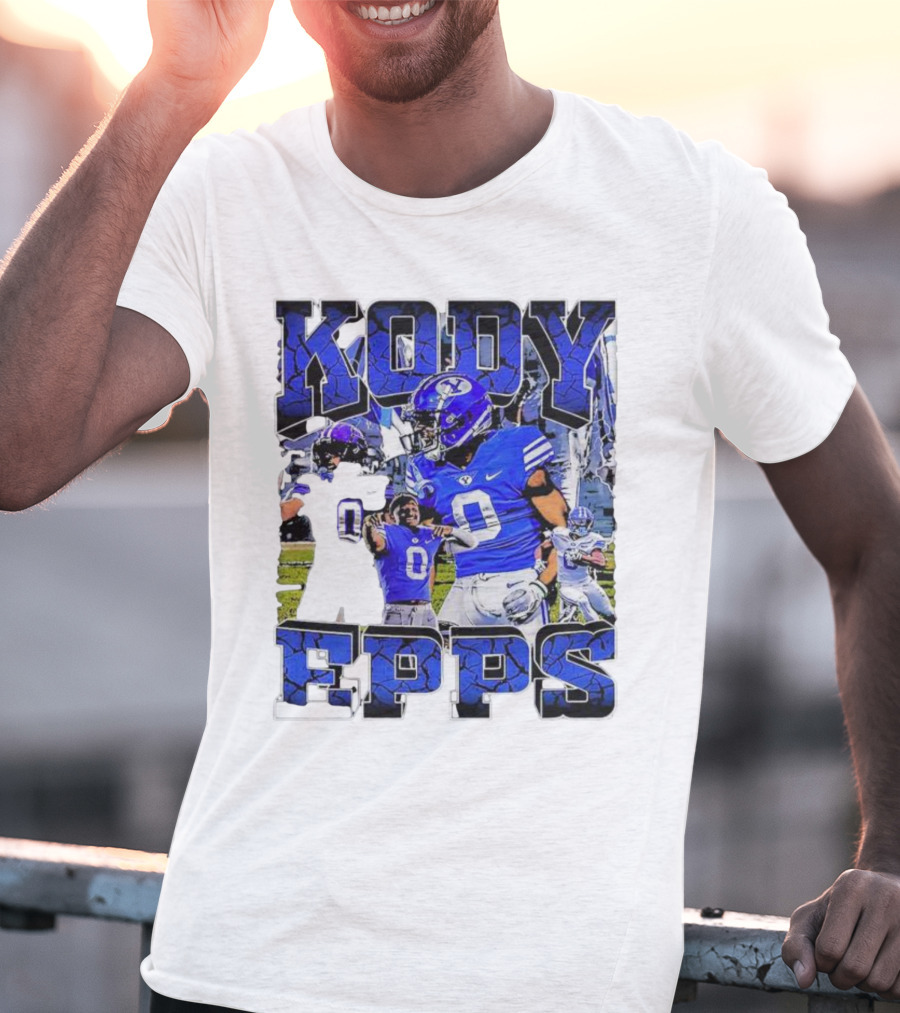 Kody Epps BYU Cougars Football Player Blue Uniform T-Shirt