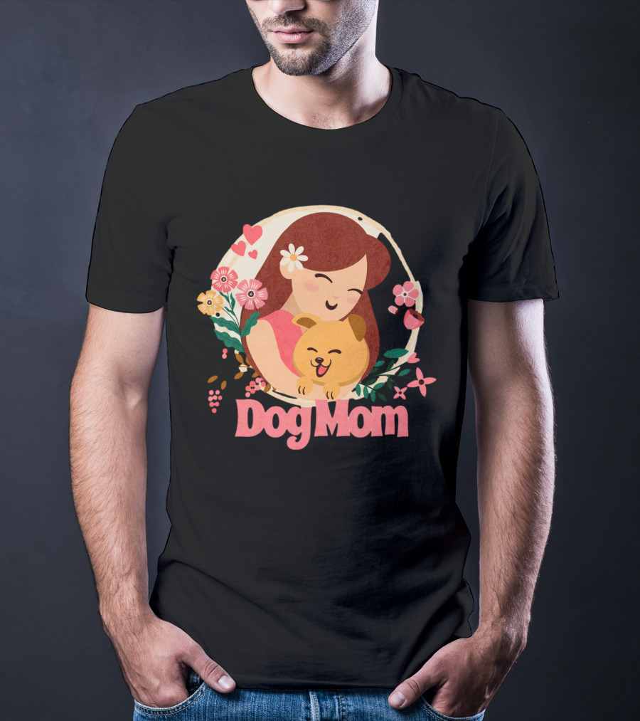 Dog Mom Flowers And Hearts Companion T-Shirt