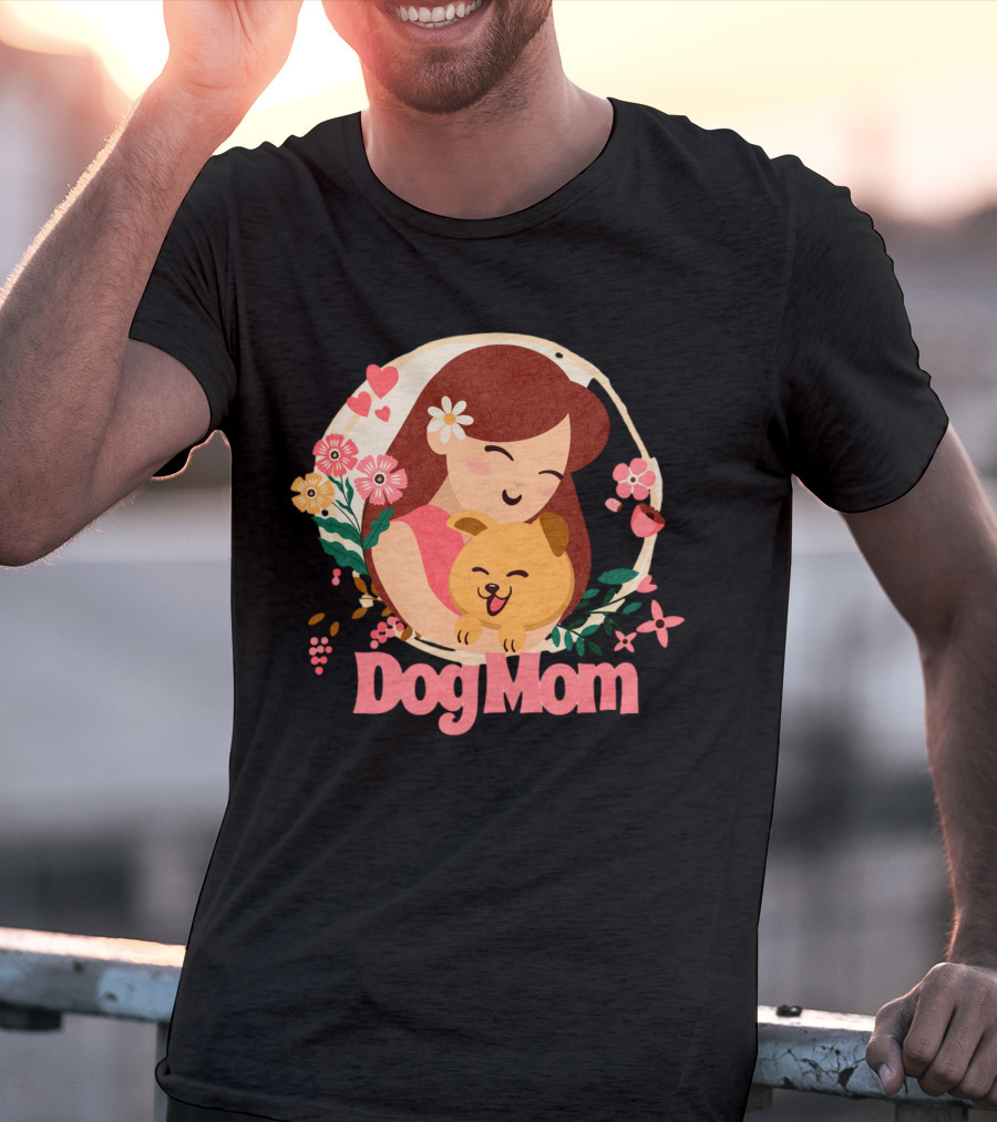Dog Mom Flowers And Hearts Companion T-Shirt