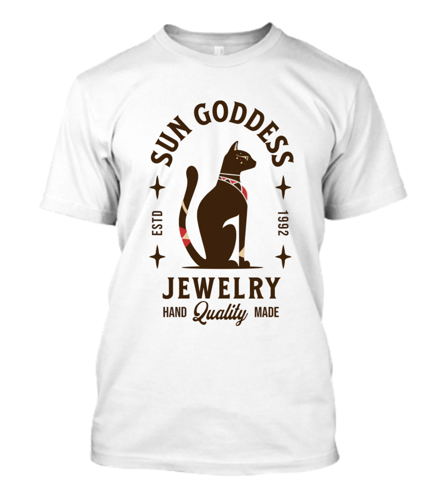 Sun Goddess Jewelry Cat Hand Quality Made Estd 1992 T-Shirt