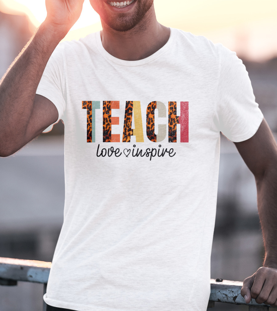 TEACH Leopard Love Inspire T-Shirt