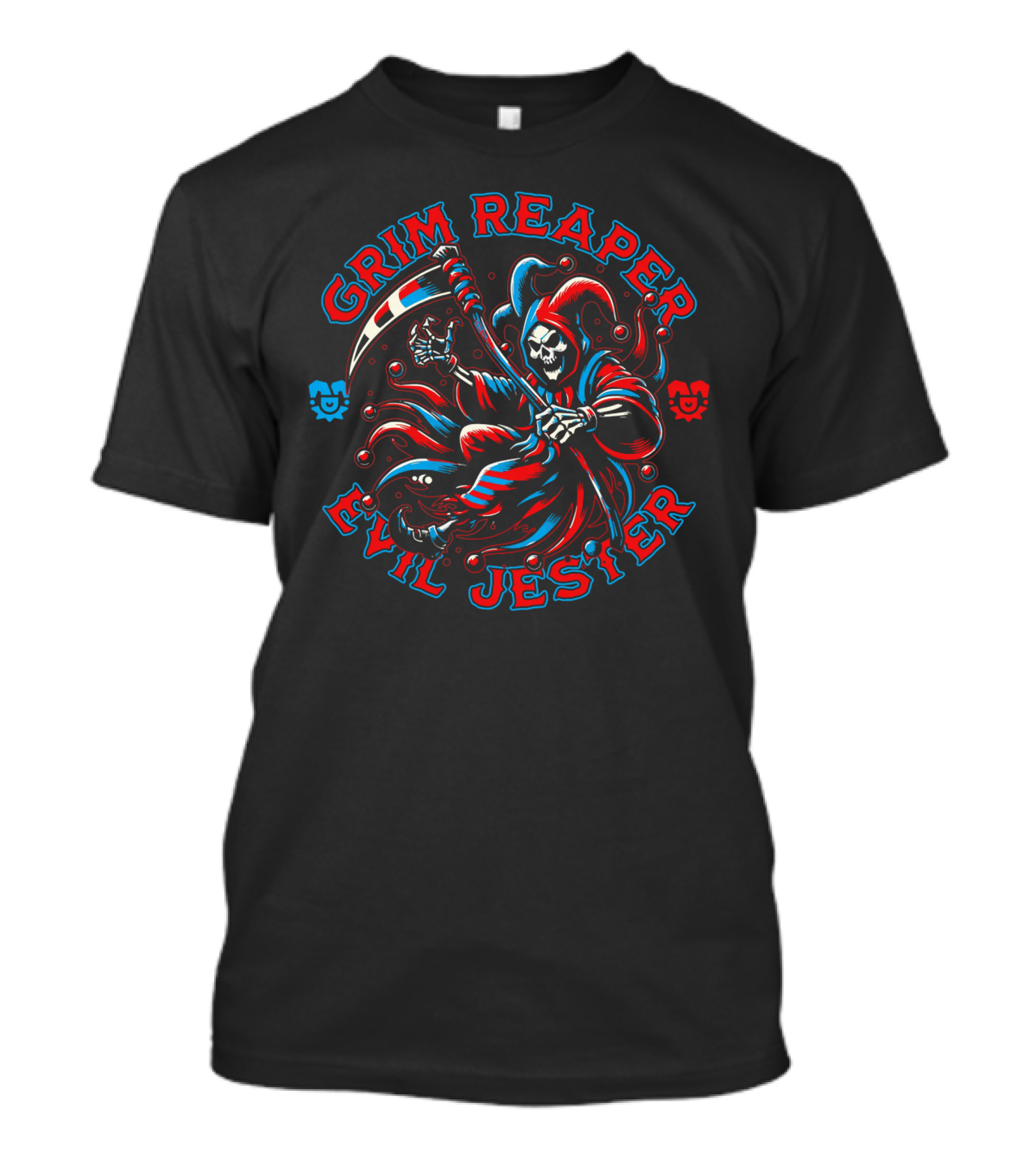 Grim Reaper Evil Jester Horror Clown Death Circus T-Shirt