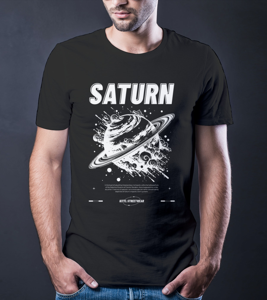 Saturn Kittl Streetwear Y2K Retro Planetary T-Shirt