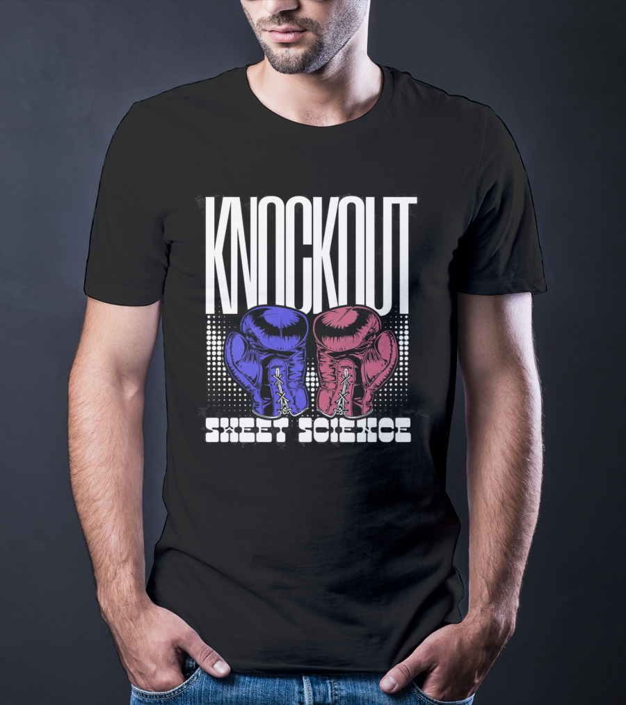 KNOCKOUT SWEET SCIENCE Boxing Gloves T-Shirt