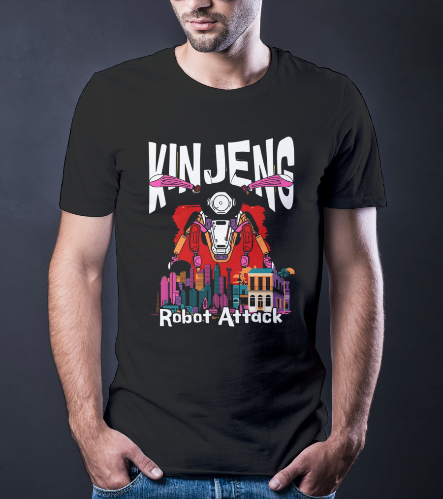 KINJENG Robot Attack Cityscape Adventure T-Shirt