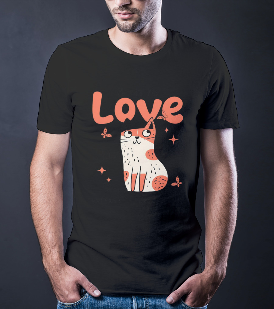 Born To Love Unleash The Pawsitivity Cat Butterflies T-Shirt