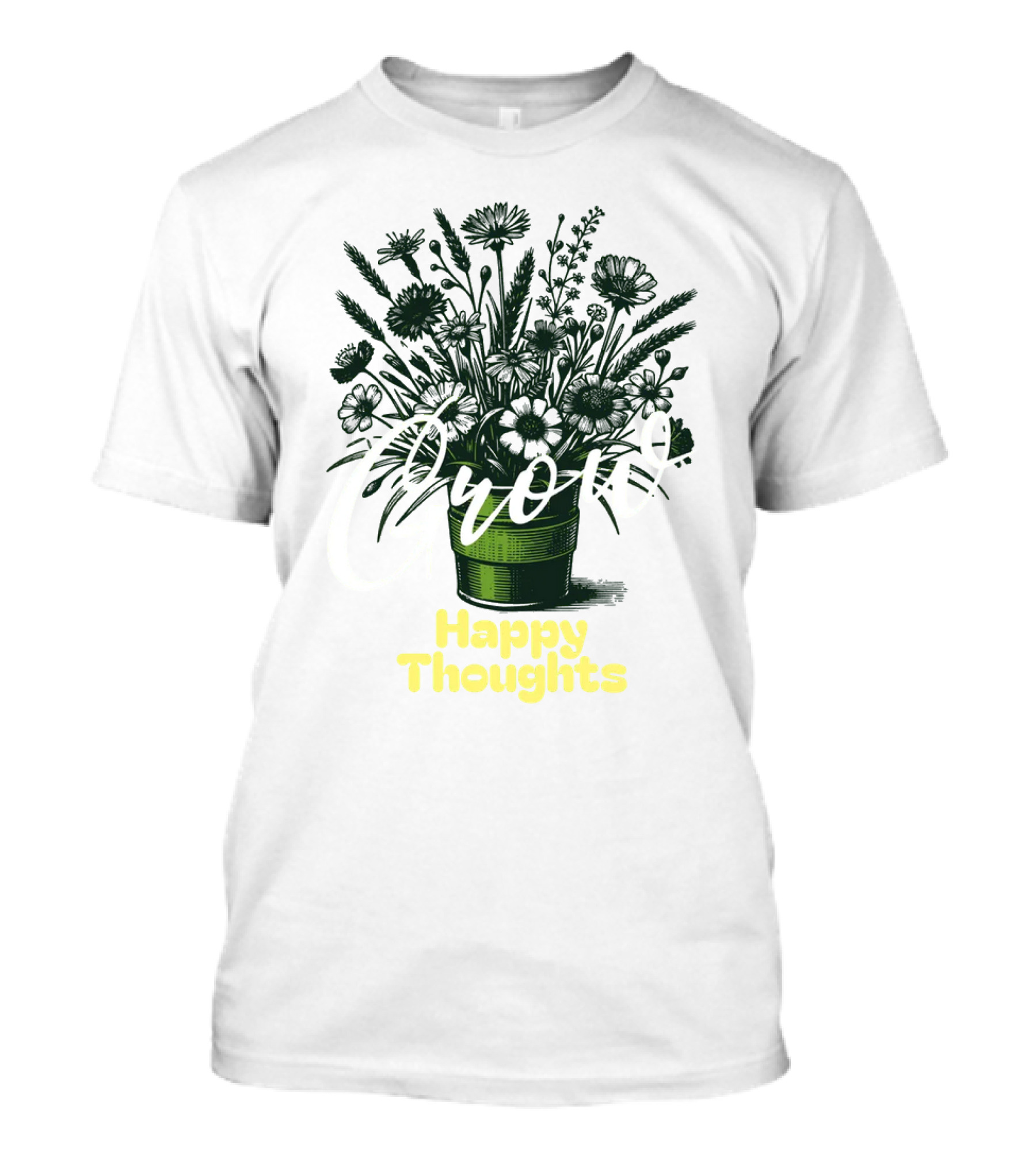 Grow Happy Thoughts Plant Lover T-Shirt