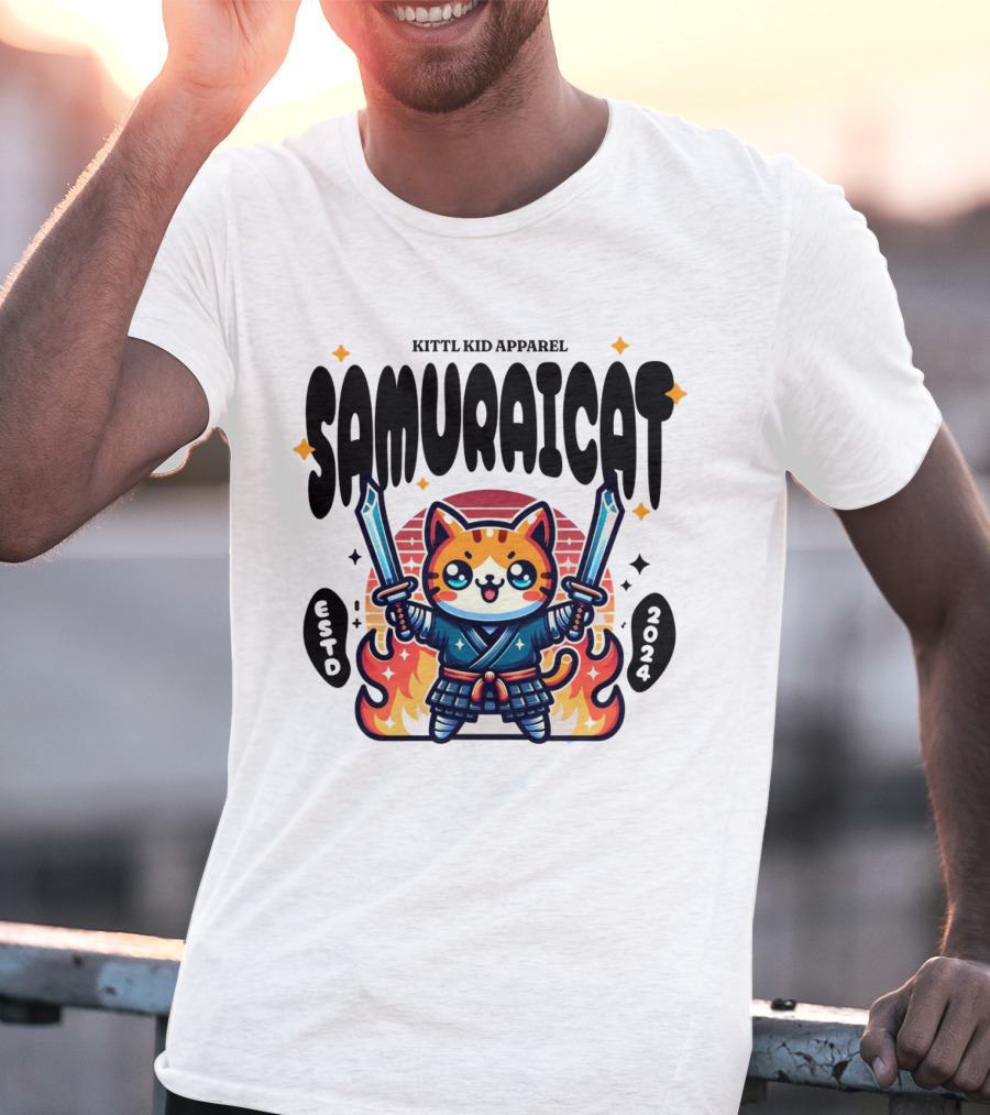 KITTL KID APPAREL SAMURAI CAT ESTD T-Shirt
