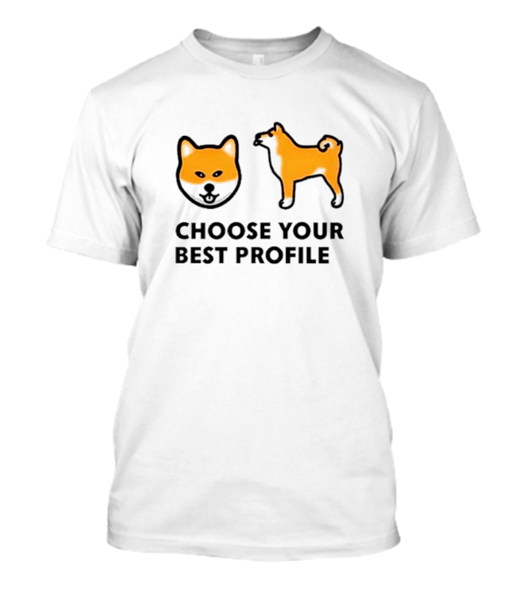 Shiba Inu Choose Your Best Profile Dog Silhouette And Face T-Shirt