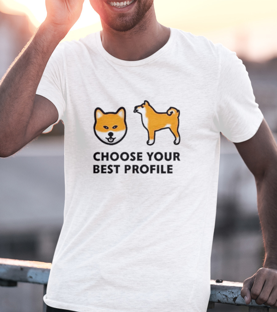 Shiba Inu Choose Your Best Profile Dog Silhouette And Face T-Shirt