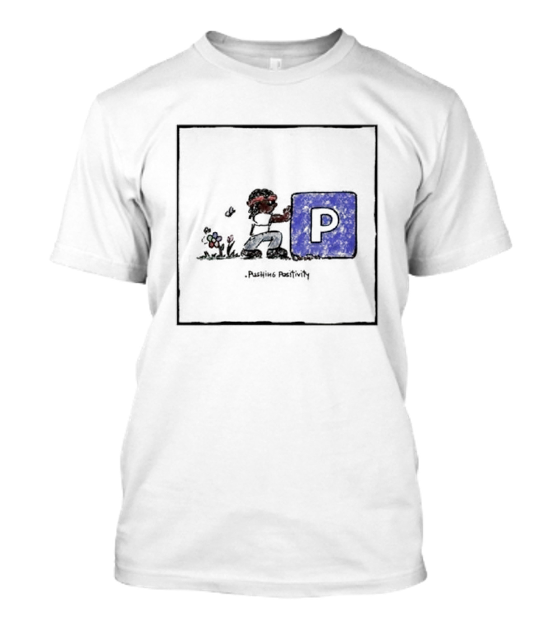 Pushing Positivity Peaceful Flower Garden Block T-Shirt