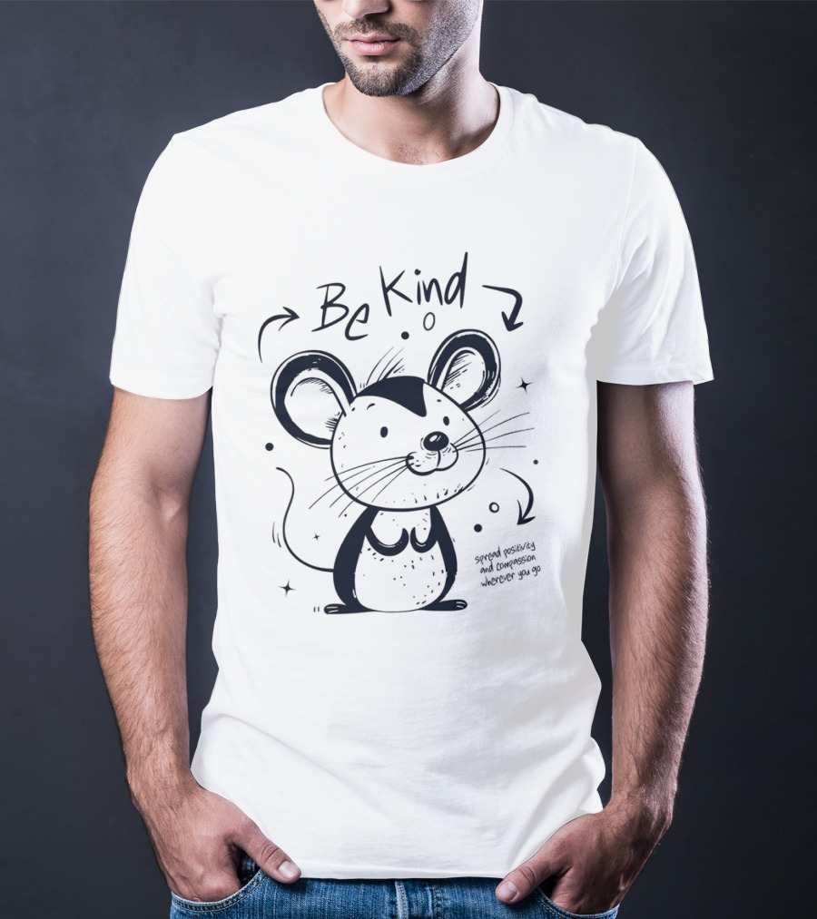 Be Kind Spread Positivity And Compassion Wherever You Go Cute Mouse T-Shirt