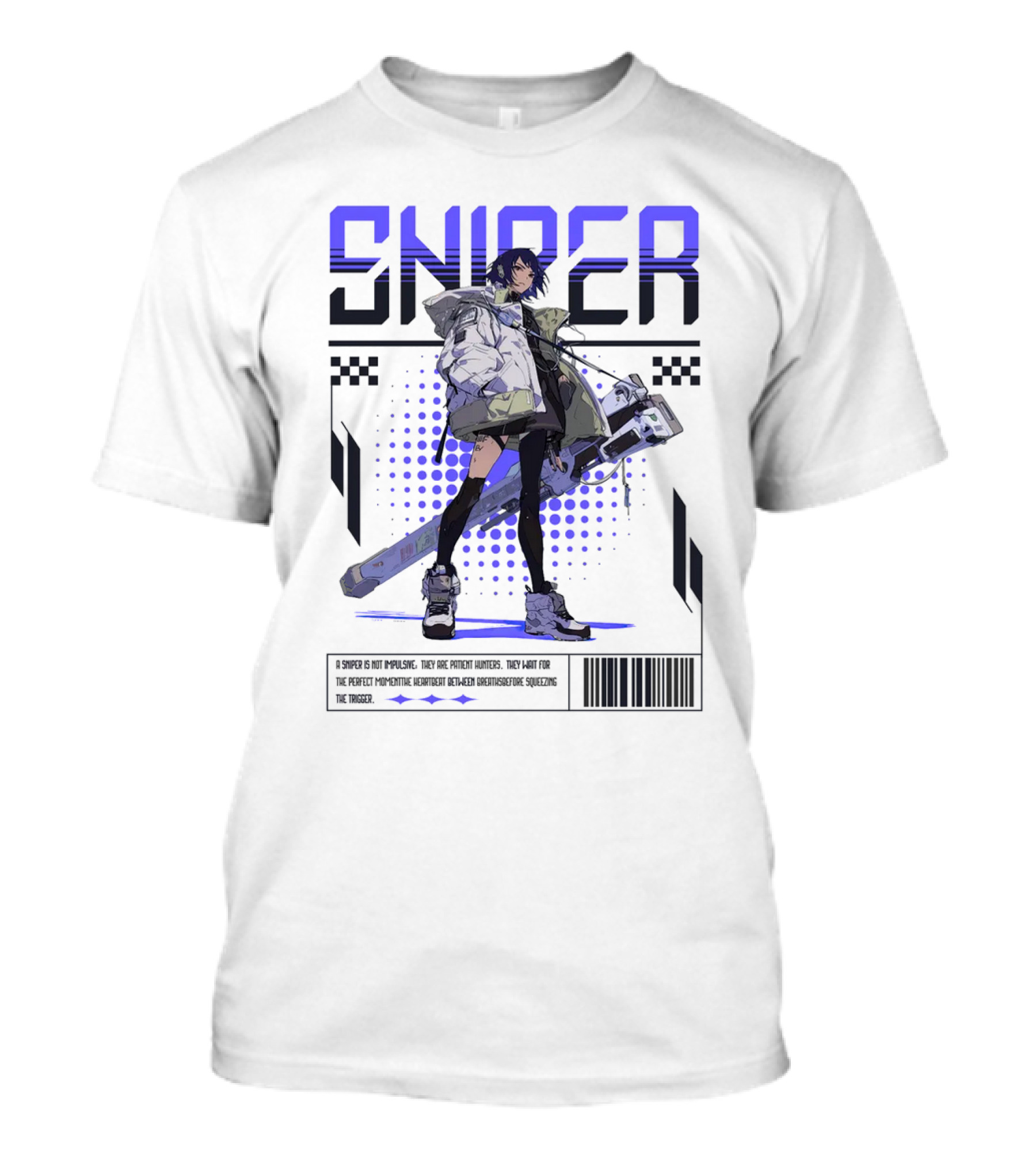 SNIPER Neo-Tokyo Military Warrior Tactical Future Perspective Assassination Squad T-Shirt
