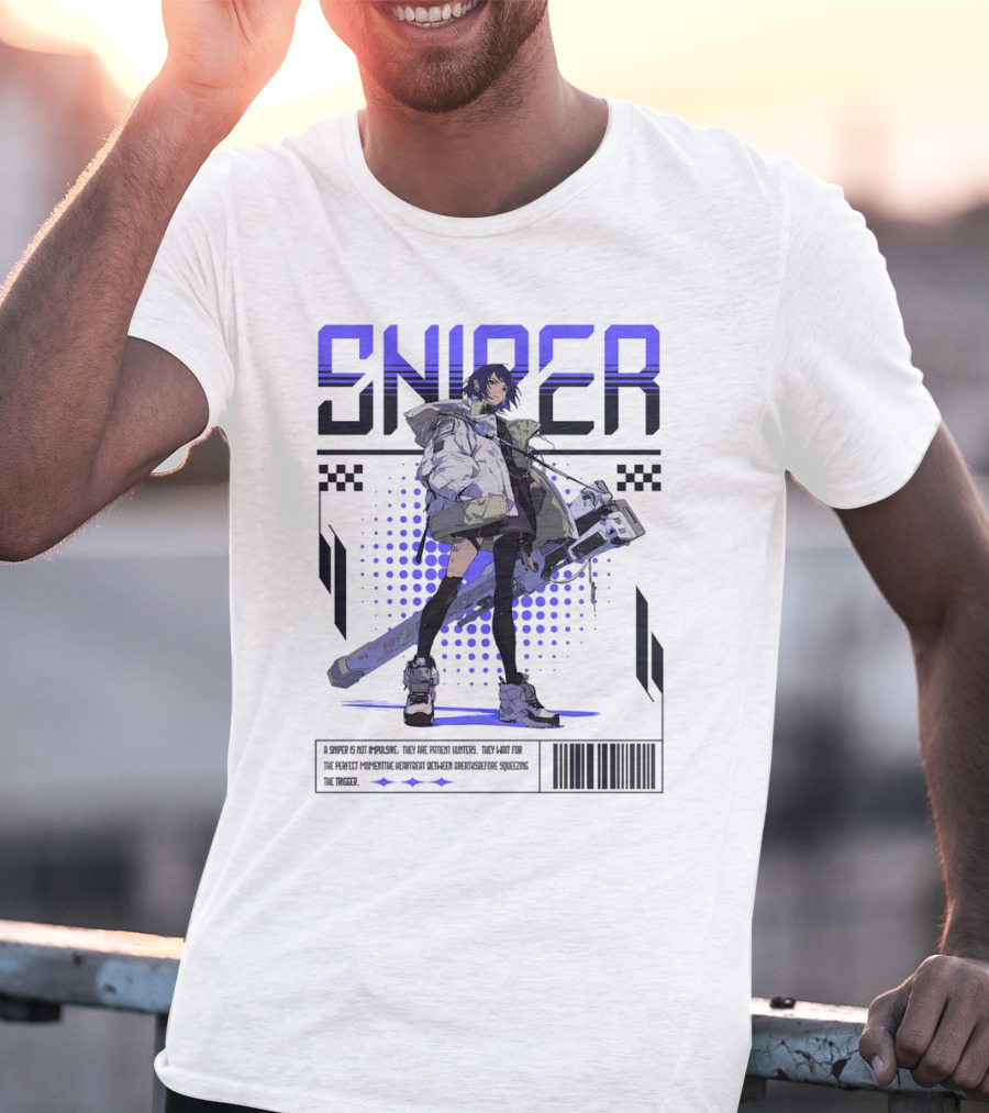 SNIPER Neo-Tokyo Military Warrior Tactical Future Perspective Assassination Squad T-Shirt
