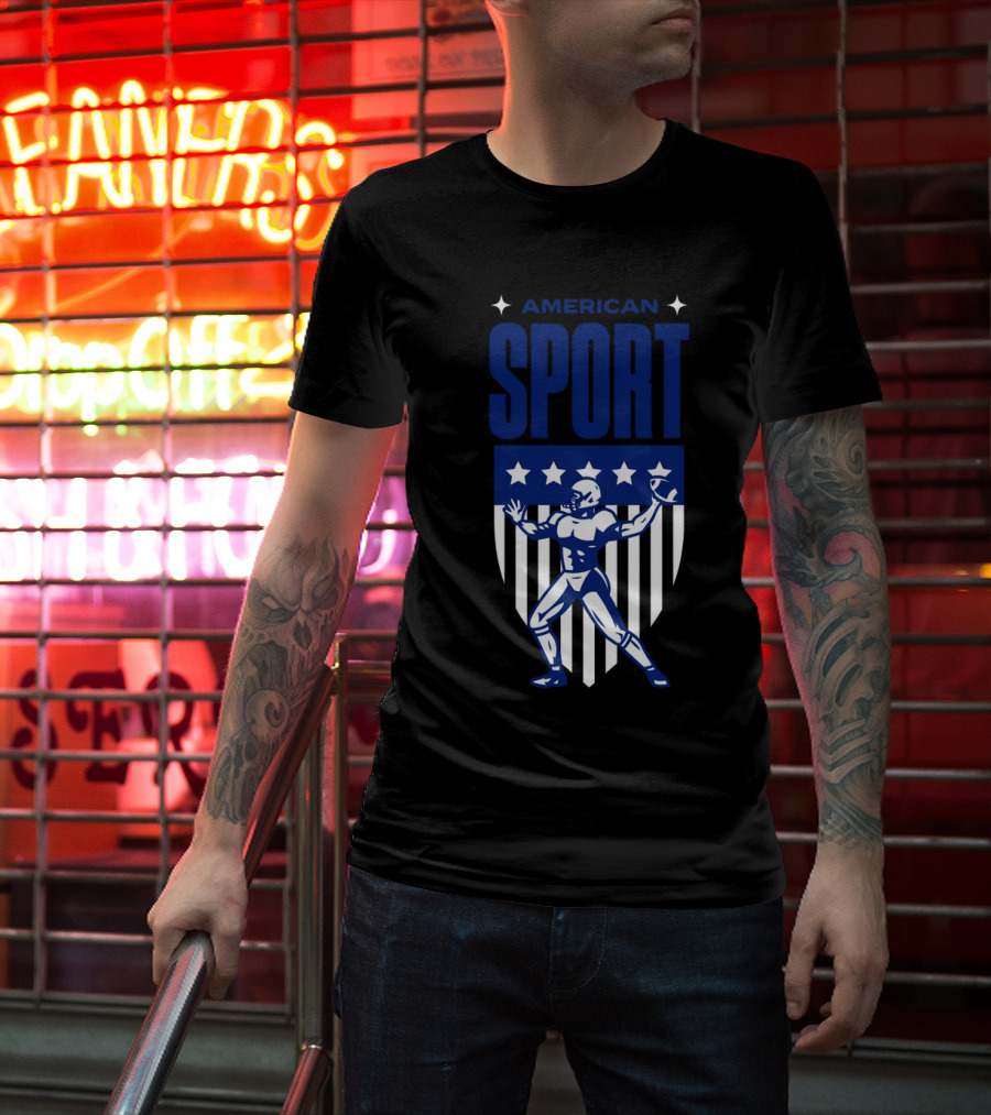 American Sport Football Icon Shield T-Shirt
