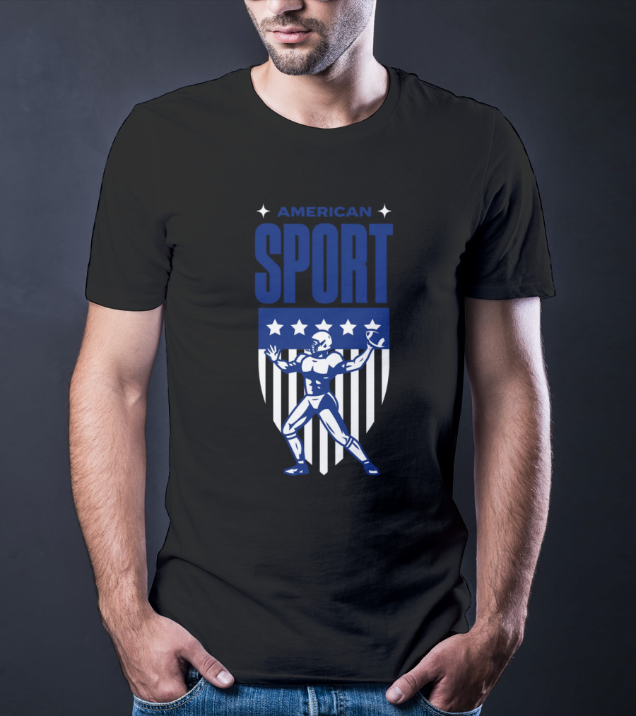 American Sport Football Icon Shield T-Shirt