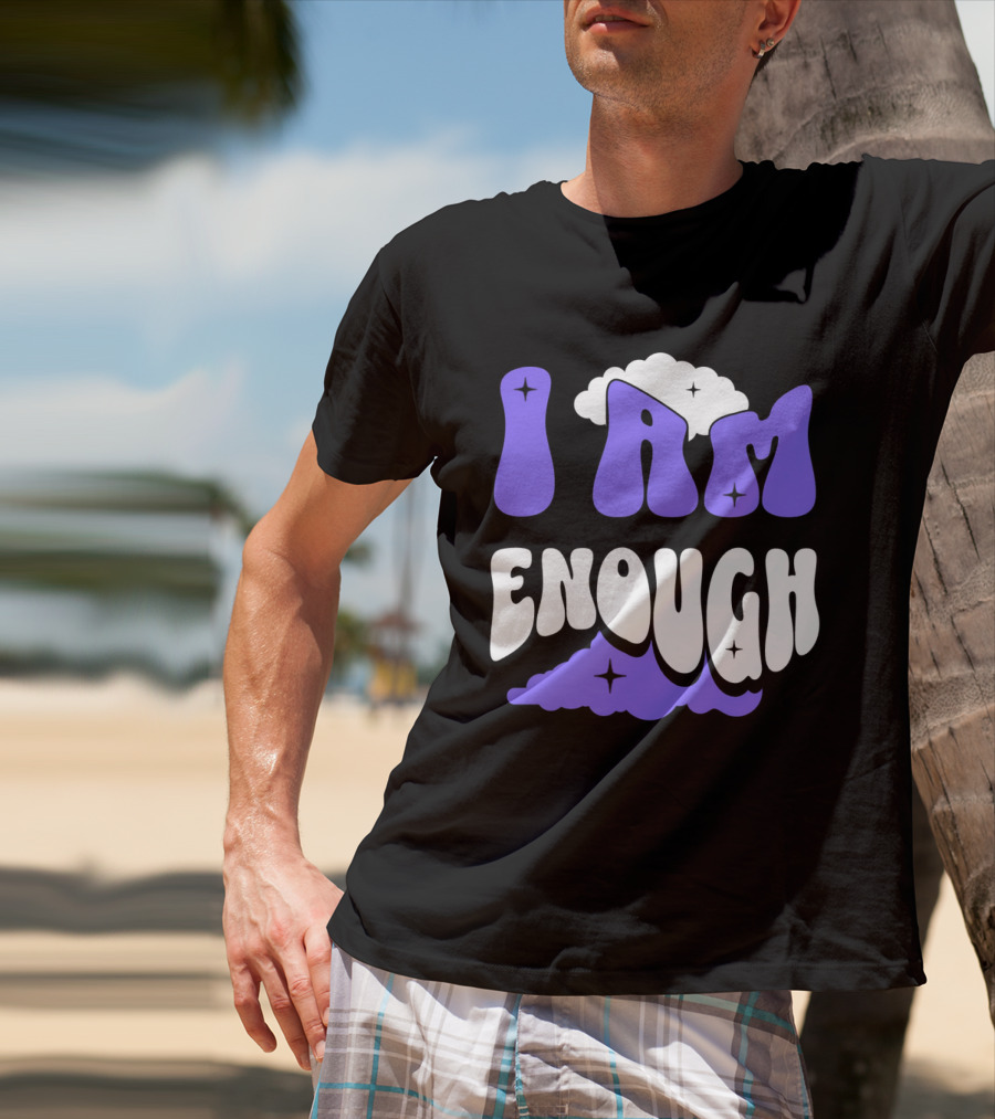 I Am Enough Groovy Cloud And Stars T-Shirt
