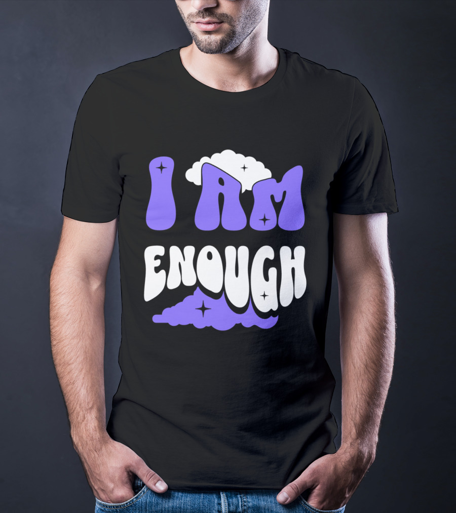 I Am Enough Groovy Cloud And Stars T-Shirt