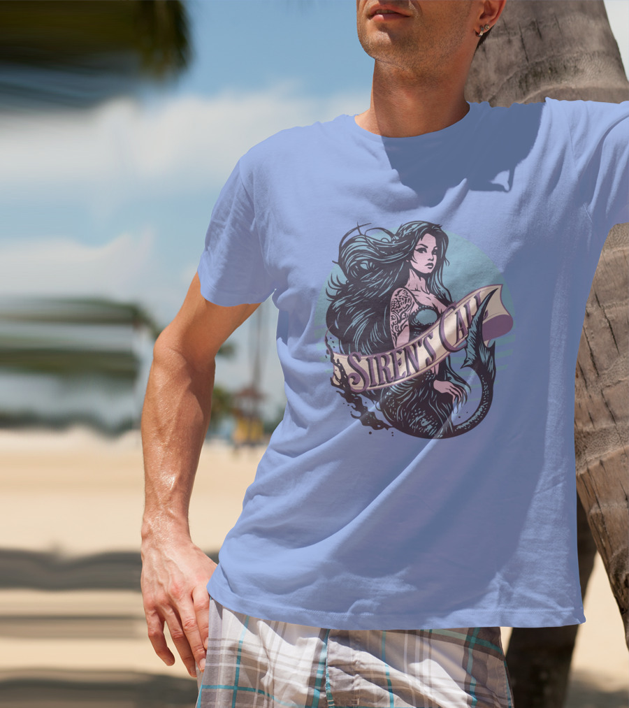 Siren's Call Mermaid Tattoo Ocean Waves T-Shirt