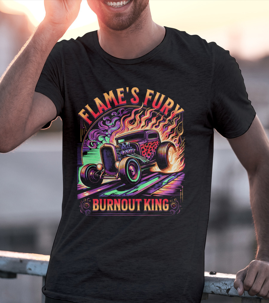 FLAME'S FURY BURNOUT KING T-Shirt