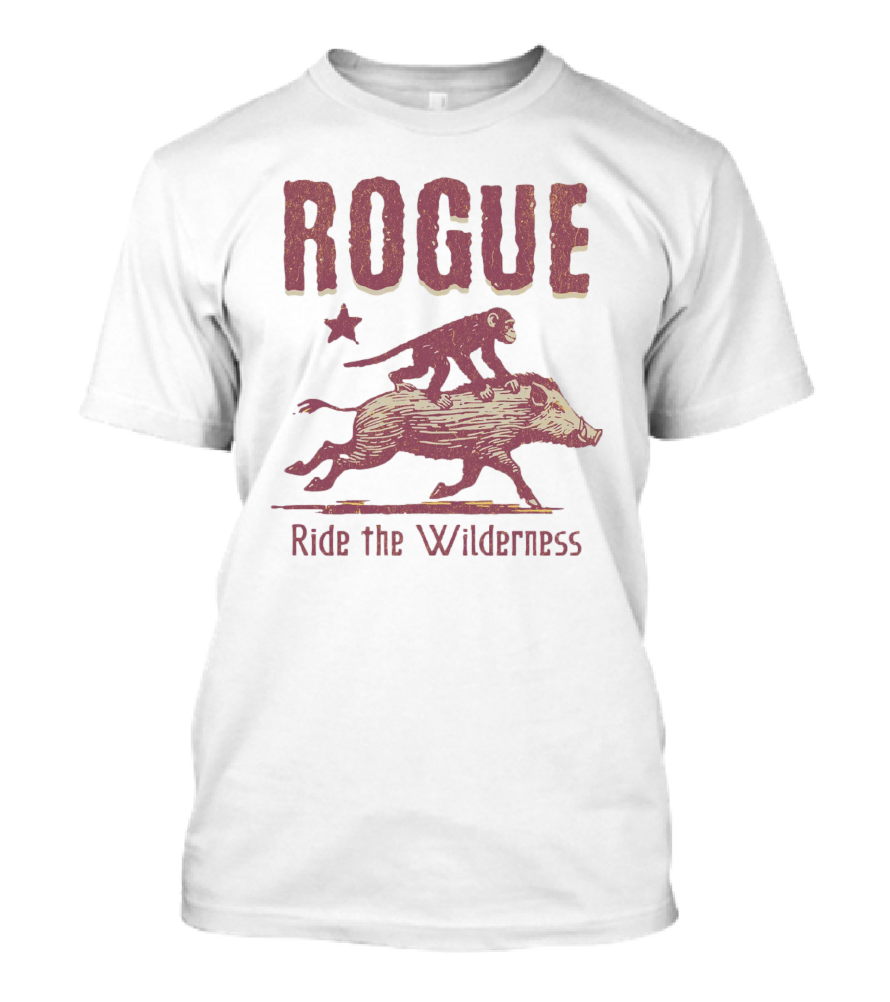 ROGUE Ride The Wilderness Monkey On Boar Adventure T-Shirt