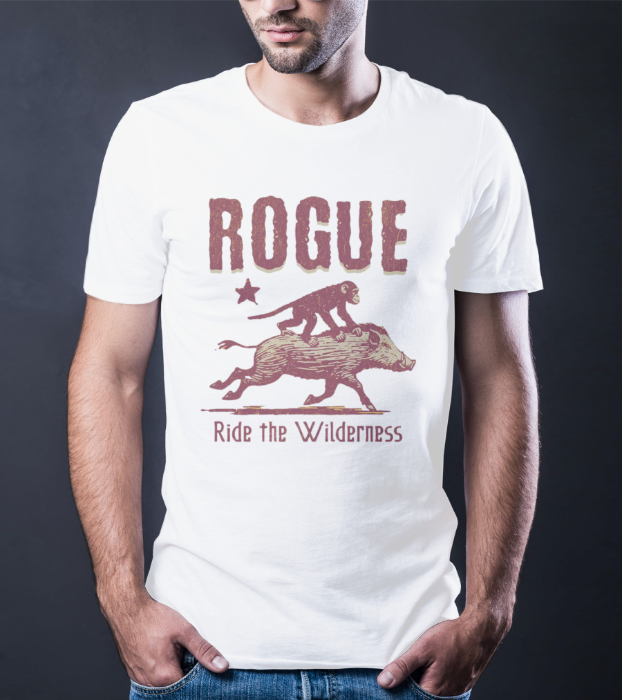 ROGUE Ride The Wilderness Monkey On Boar Adventure T-Shirt
