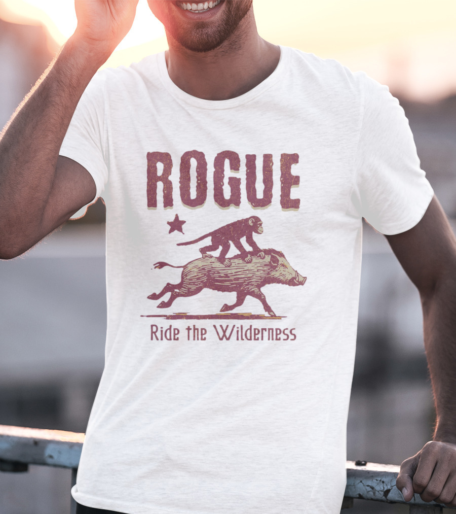 ROGUE Ride The Wilderness Monkey On Boar Adventure T-Shirt
