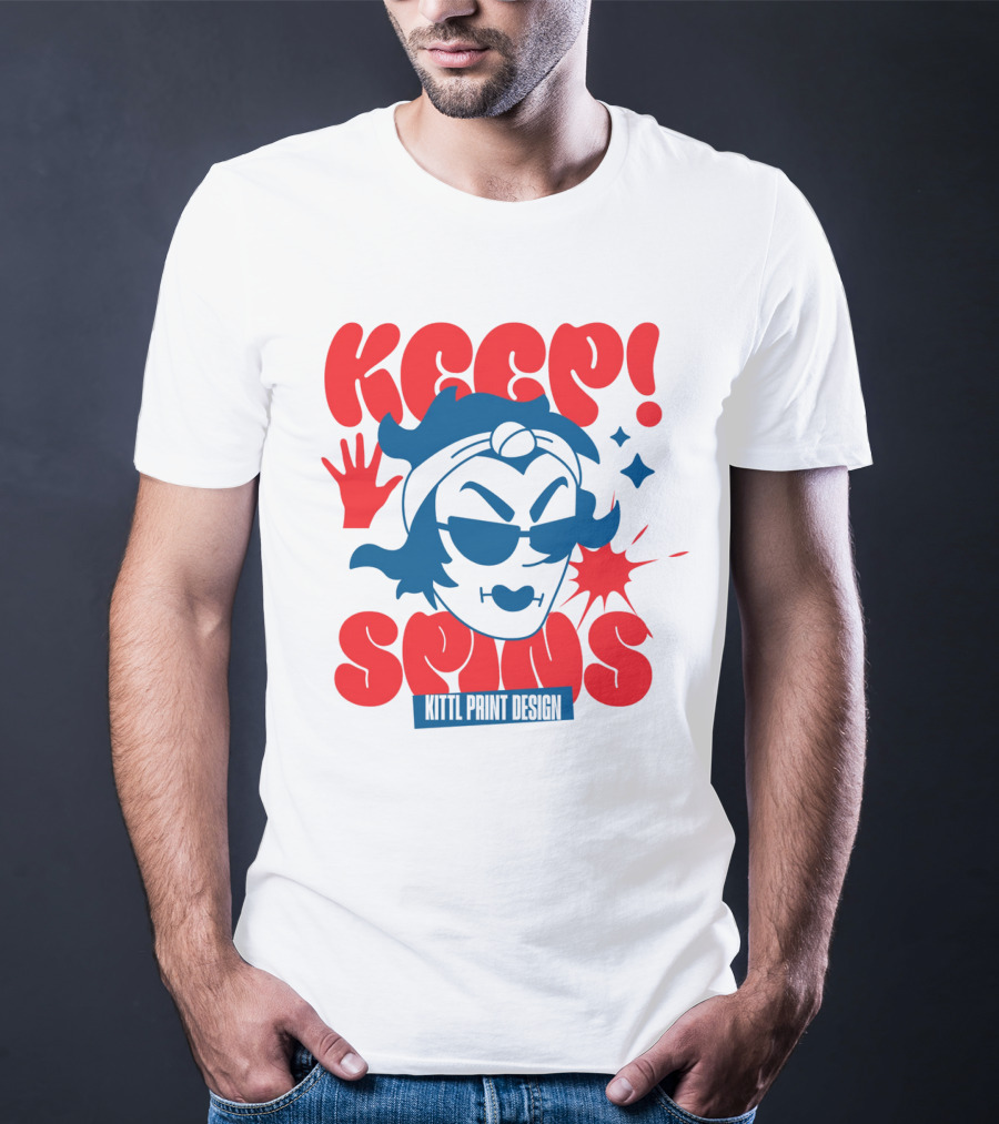 Keep Spins Kittl Print T-Shirt