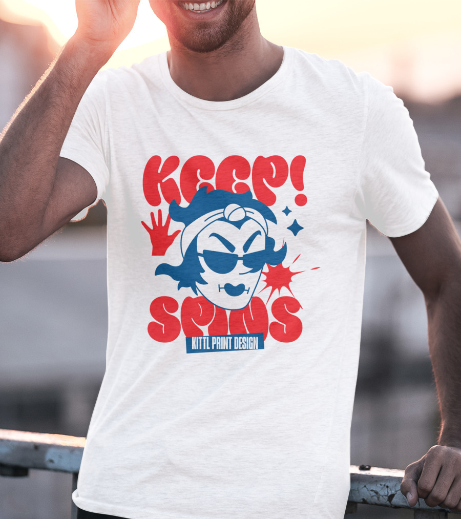 Keep Spins Kittl Print T-Shirt
